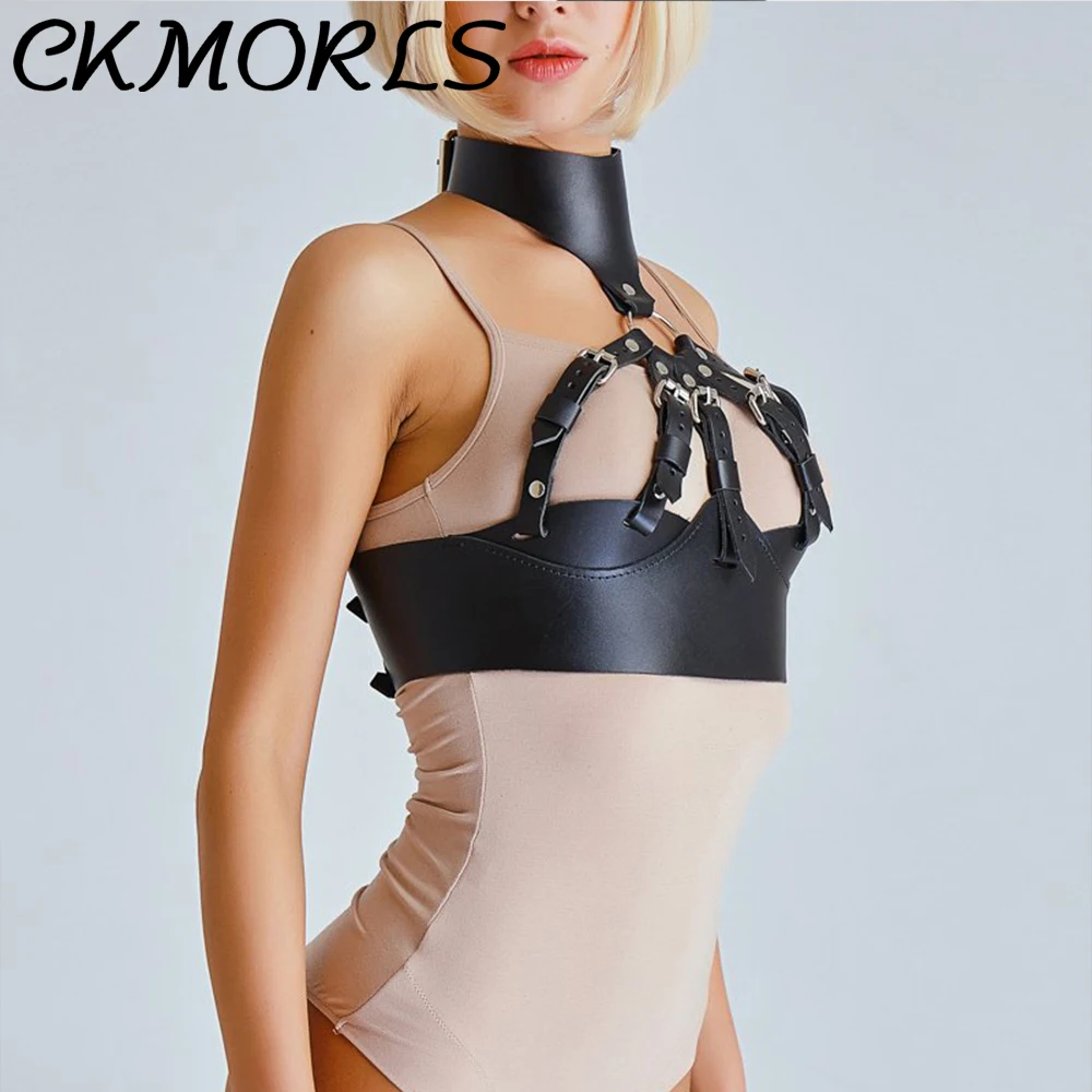 ckmorls leather harness women erotic bra