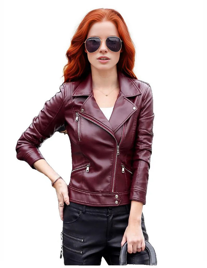crista fall genuine leather motorcycle jacket