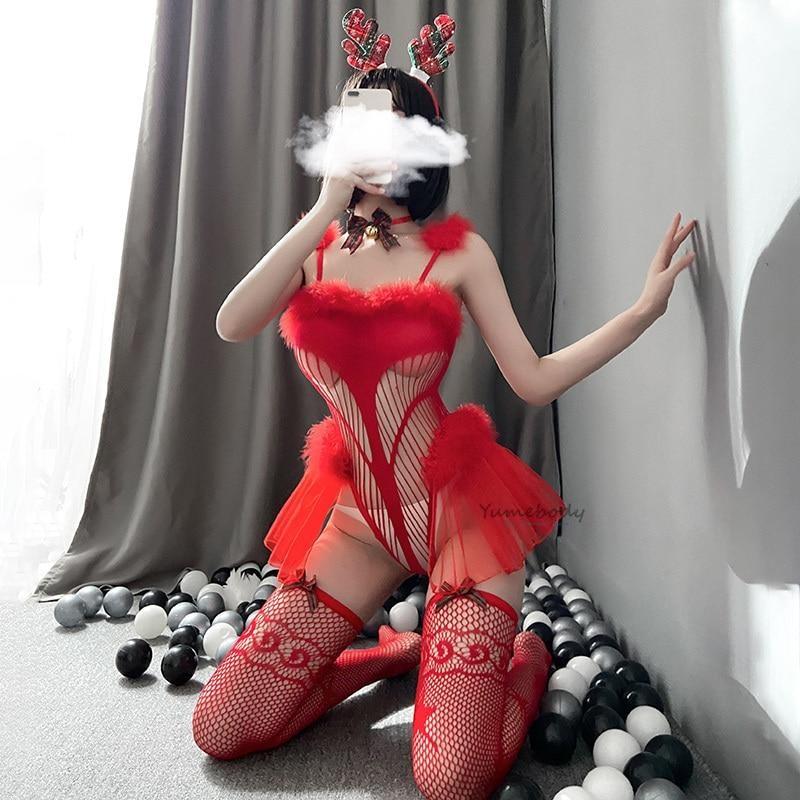 reindeer tutu lingerie set santa christmas