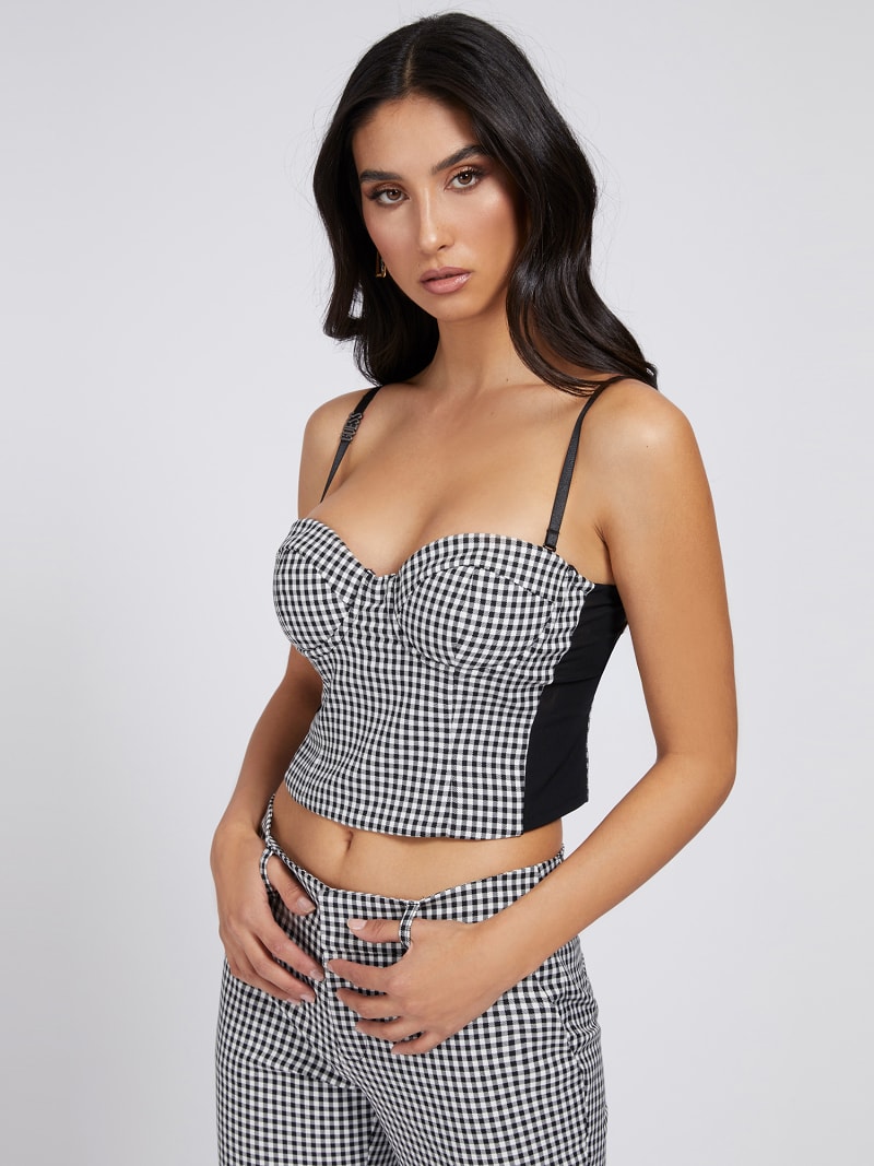 gingham check top guess outlet