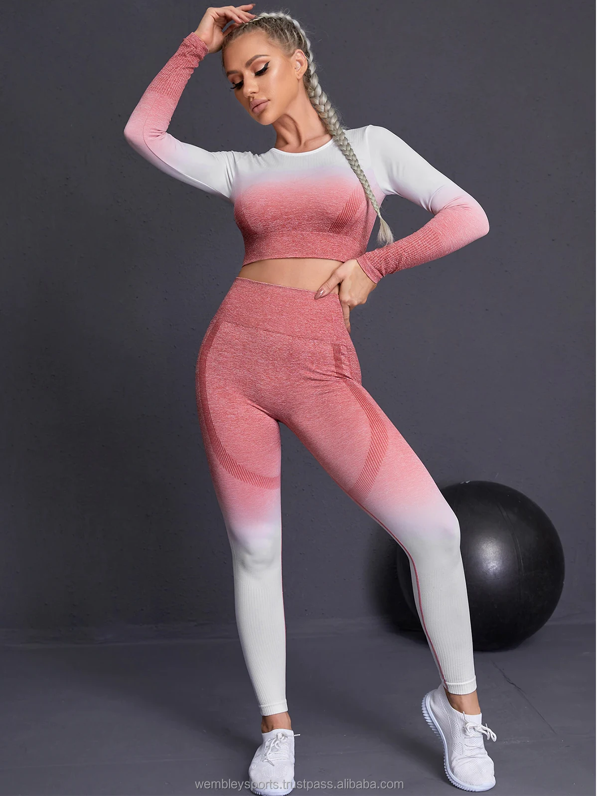 wanita yoga set pakaian olahraga mulus