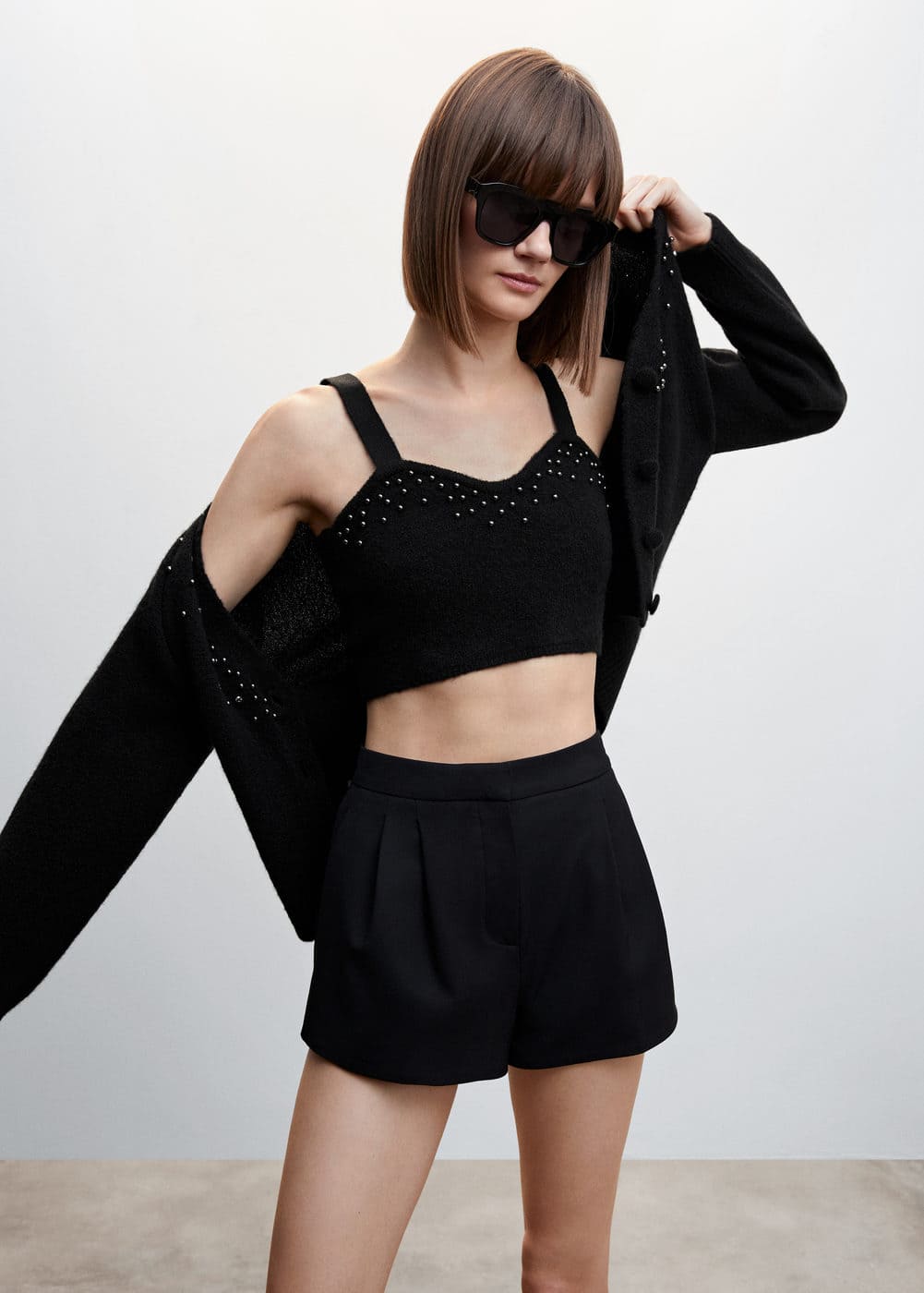 knitted cropped top woman mango vietnam